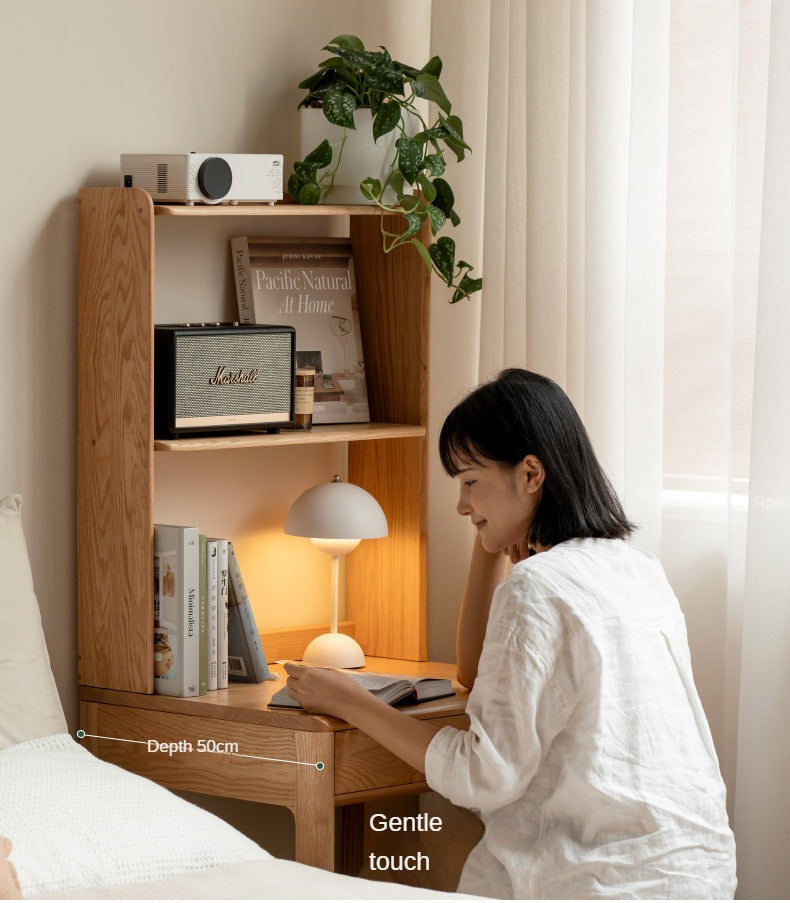 Oak Solid Wood Desk Bookshelf
