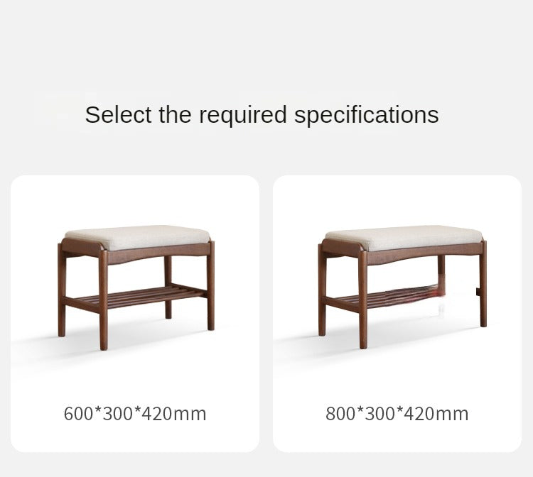 Black Walnut, Sandalwood Solid Wood Shoe Changing Stool