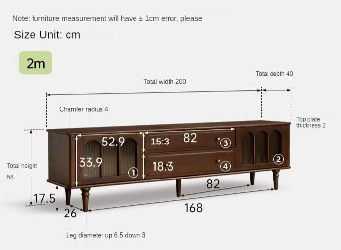 Poplar Solid Wood American Style TV Cabinet.