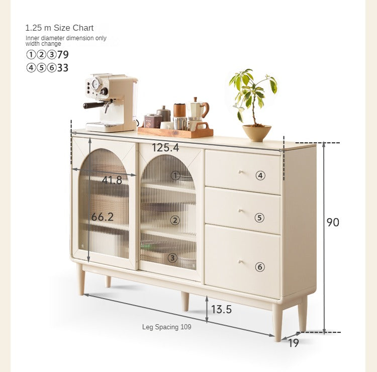 Solid RubberWood Rock Board Ultra-thin Wall Sideboard