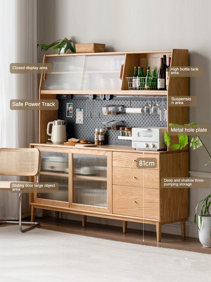 Solid Rubberwood, Oak Solid Wood, Beech Solid Wood Buffet Cabinet, Sideboard