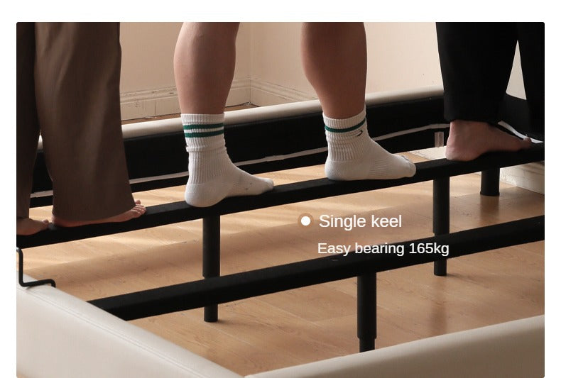 Leather Bed Cream Style First Layer of Yellow Cowhide Bed