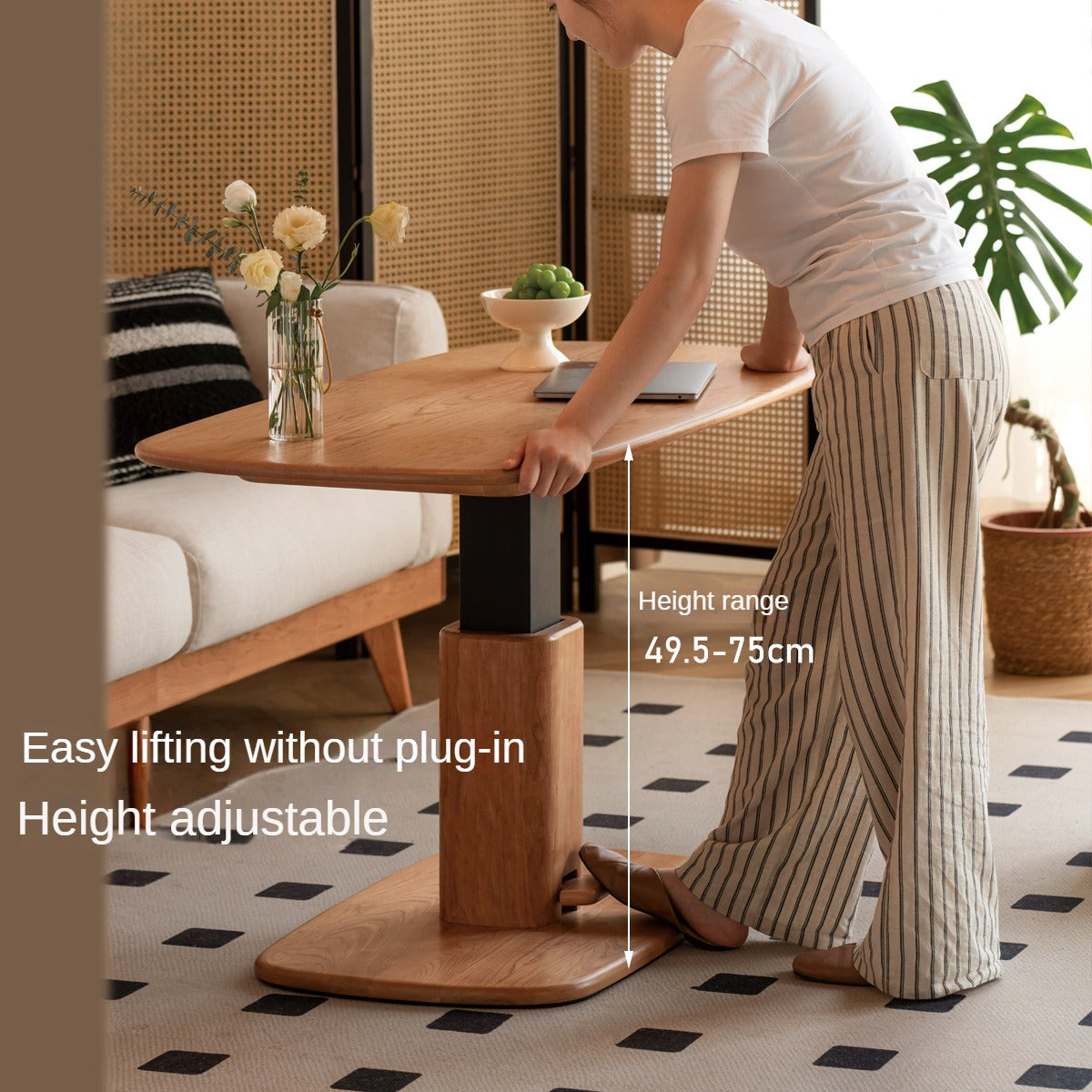 Cherry Solid Wood Dual-Purpose Modern Lift Coffee Table