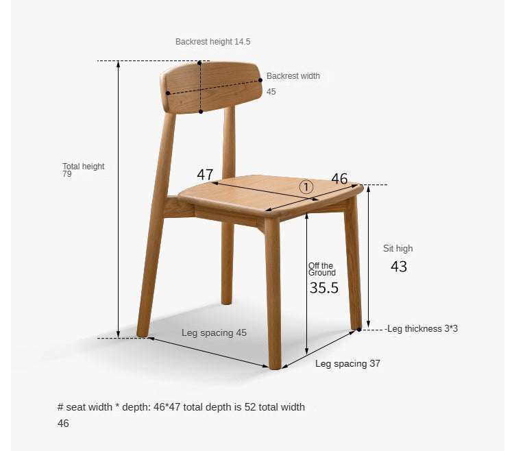 Black Walnut, Ash, Oak, Beech Solid Wood, Solid Rubberwood Dining Chair 4pcs Set