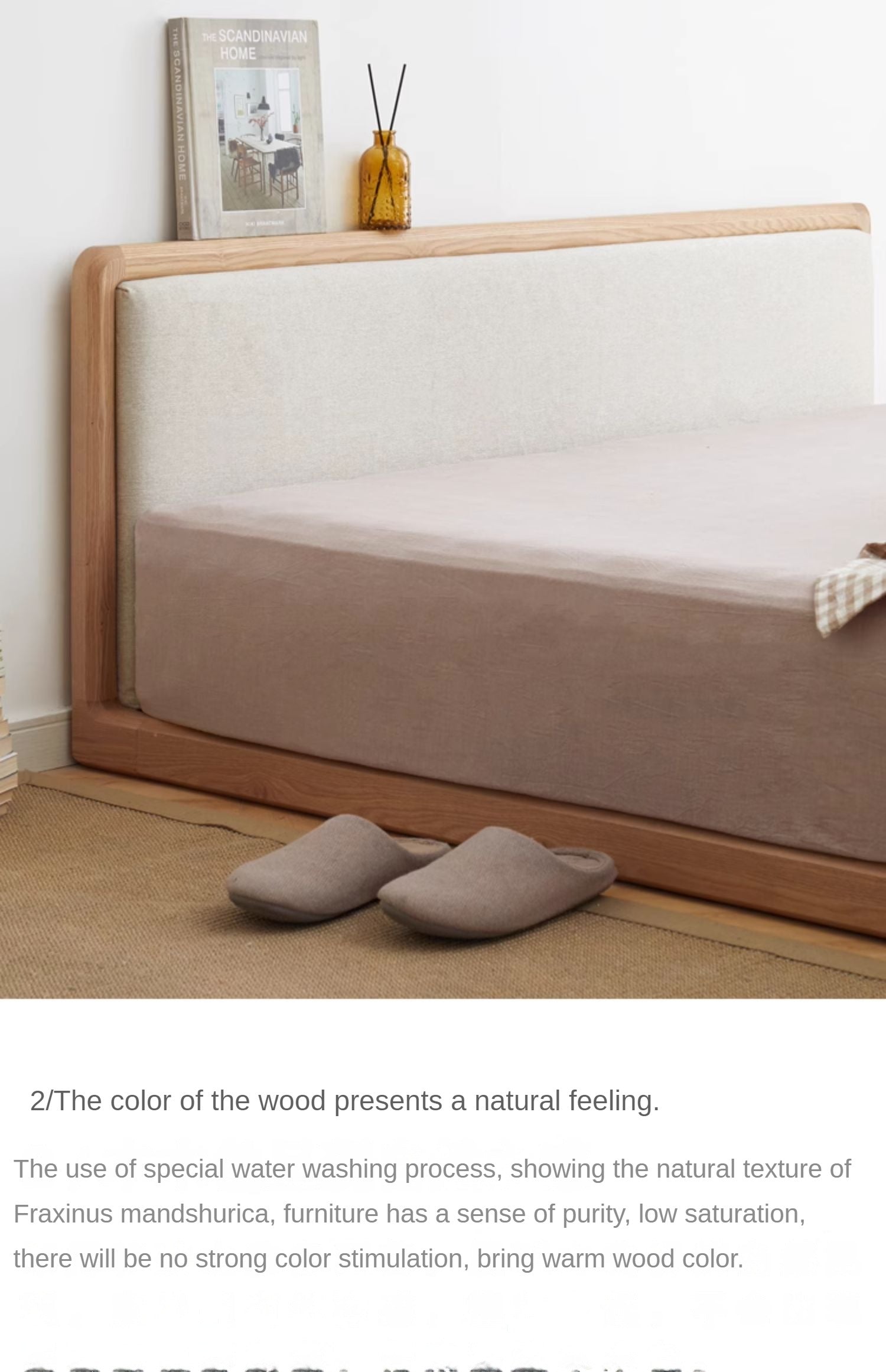 Ash Solid Wood Modern Simple Nordic Style Platform Bed