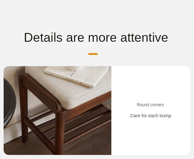 Black Walnut, Sandalwood Solid Wood Shoe Changing Stool