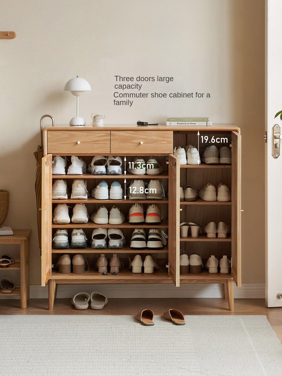Oak Solid Wood Shoe Cabinet