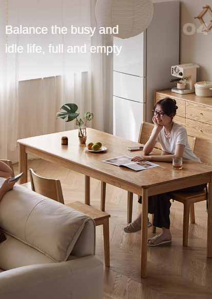 Ash, Oak Solid Wood Long Dining Table