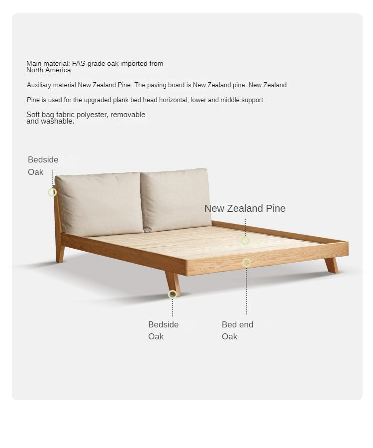 Oak Solid Wood Soft Bed