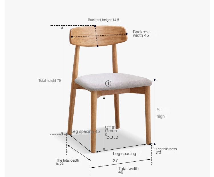 Black Walnut, Ash, Oak, Beech Solid Wood, Solid Rubberwood Dining Chair 4pcs Set