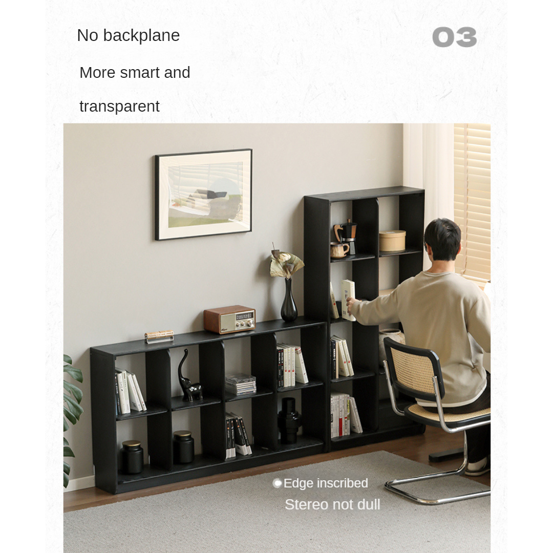 Oak Solid Wood Bookcase Lattice Cabinet Rack Free Combination.