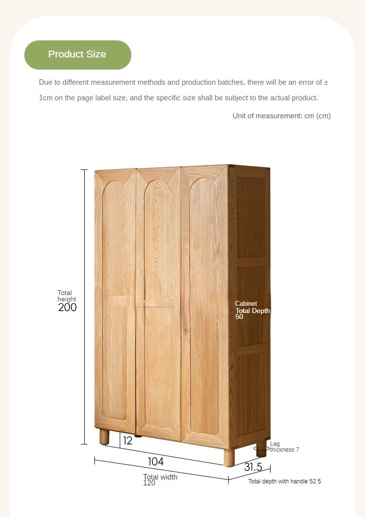 Oak Solid Wood Kid's Wardrobe