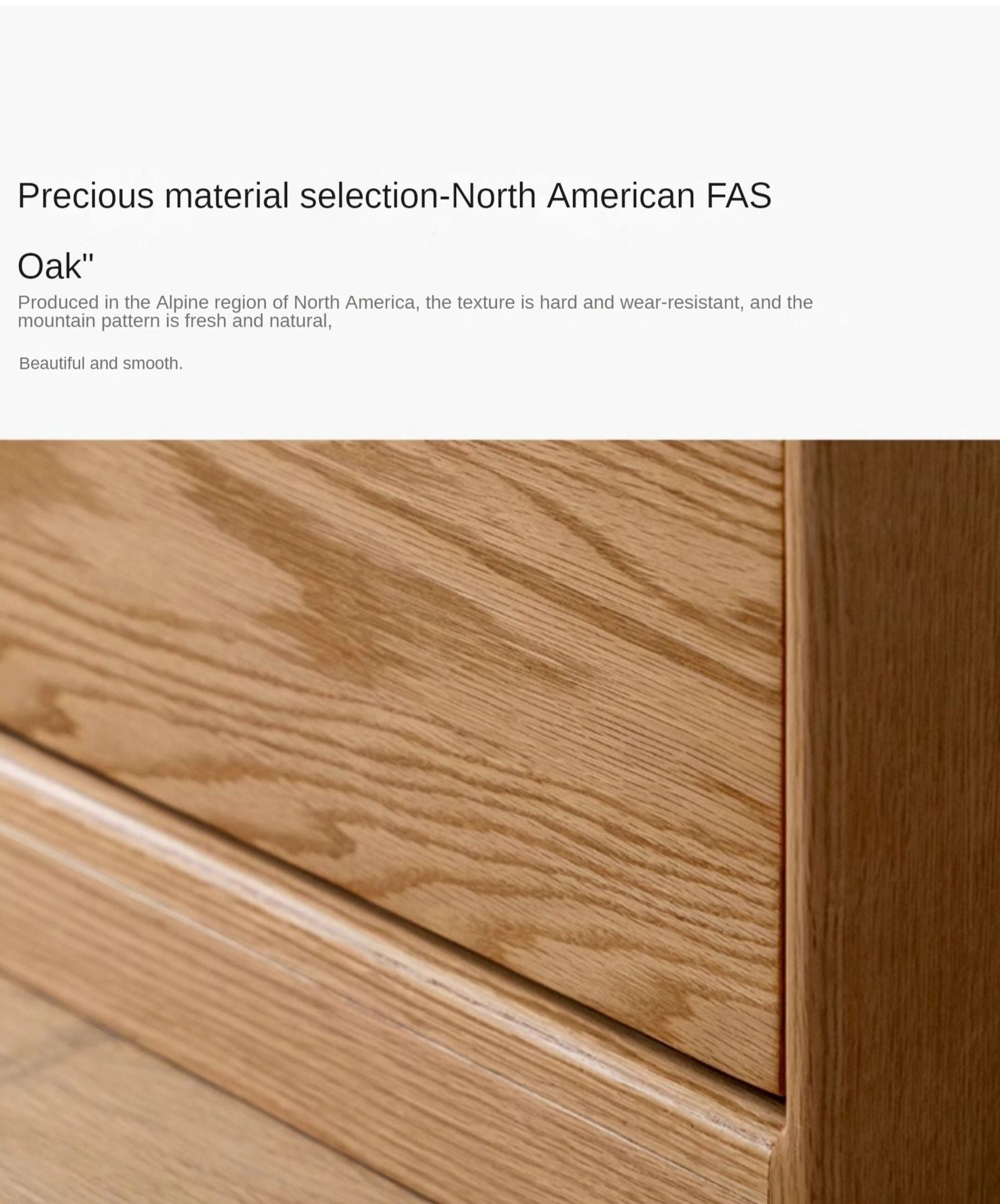 Oak, Ash Solid Wood Nordic Sideboard Slate Top