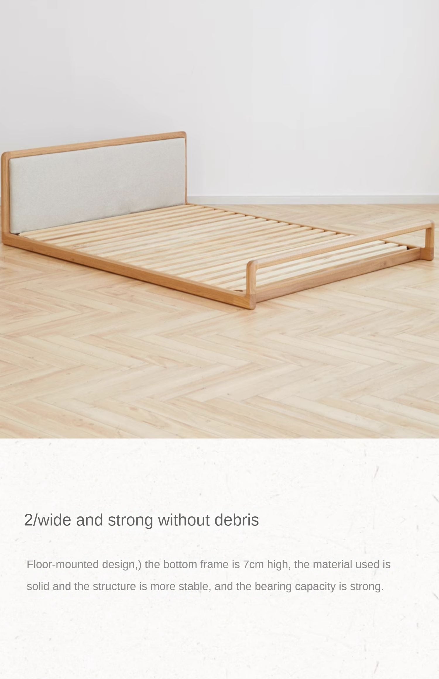 Ash Solid Wood Modern Simple Nordic Style Platform Bed