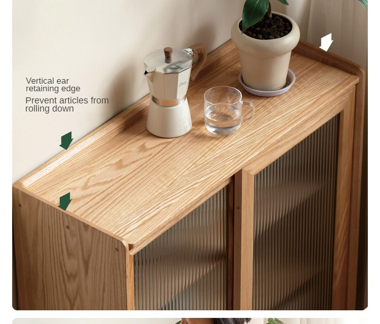 Oak Solid Wood Sideboard Slide Door