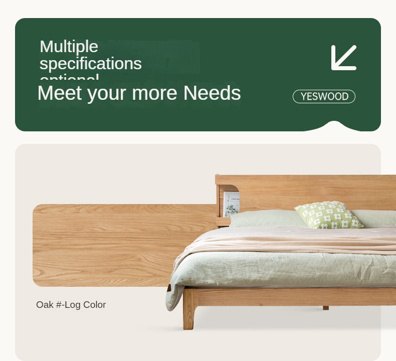 Oak Solid Wood Luminous Bed