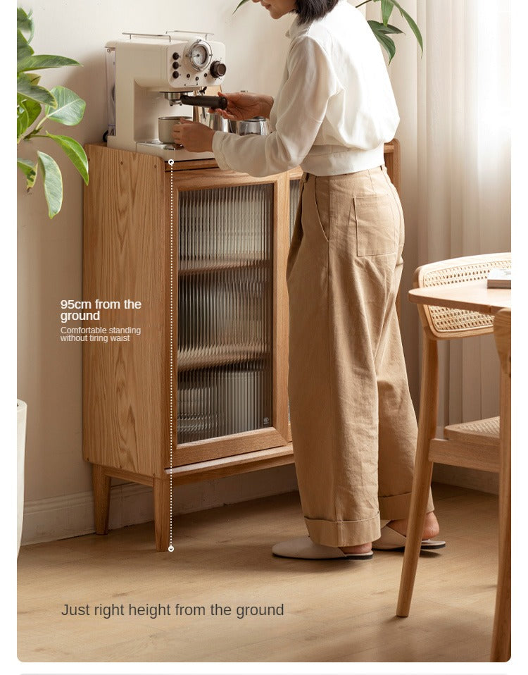 Oak Solid Wood Sideboard Slide Door