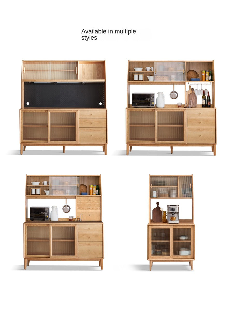 Solid Rubberwood, Oak Solid Wood, Beech Solid Wood Buffet Cabinet, Sideboard
