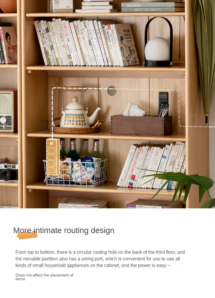 Beech Solid Wood Bookshelves Storage Shelf