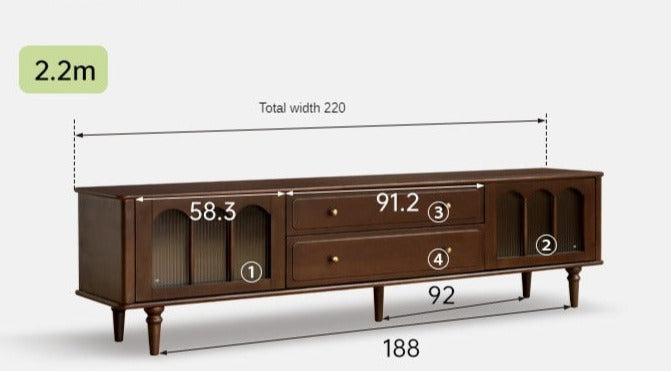 Poplar Solid Wood American Style TV Cabinet.