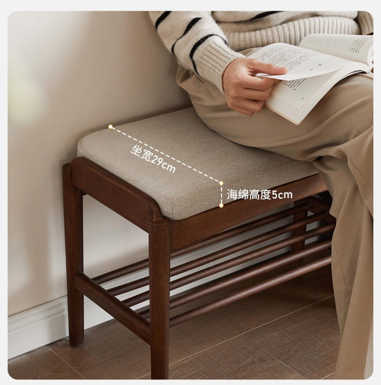 Black Walnut, Sandalwood Solid Wood Shoe Changing Stool