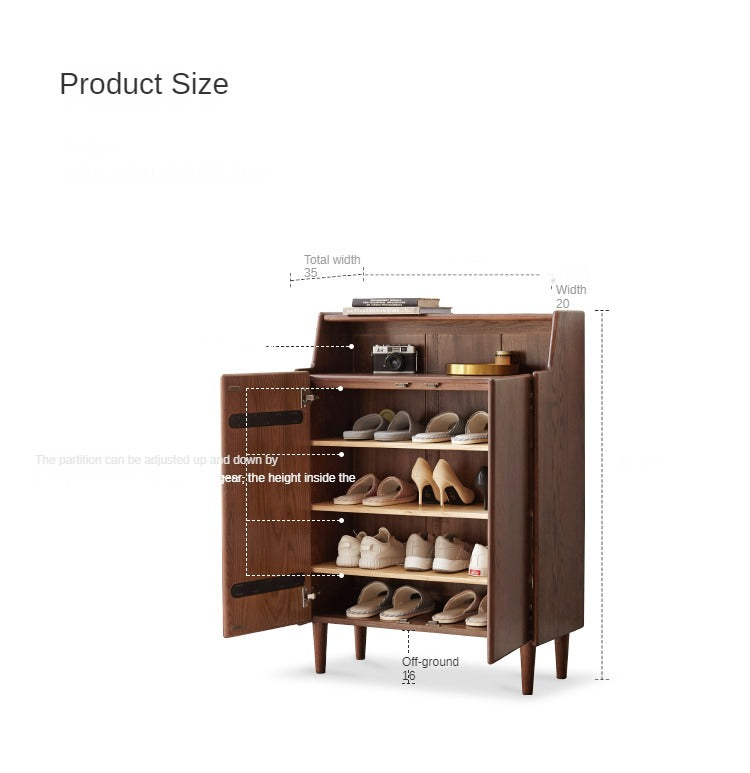 Oak Solid Wood, Solid Rubber Wood Shoe Entrance Porch Cabinet