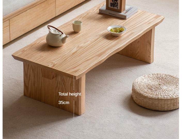 Ash, Birch, Oak Solid Wood Minimalist Square Japanese Style Tea Table