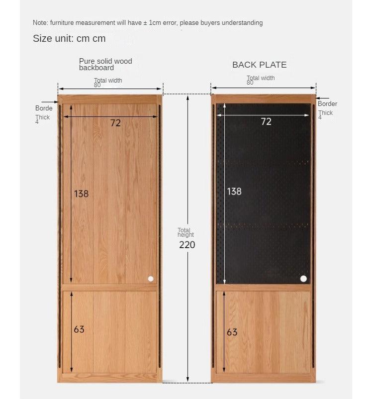 Oak Solid Wood Wall Hanging System, Storage Rack Combination