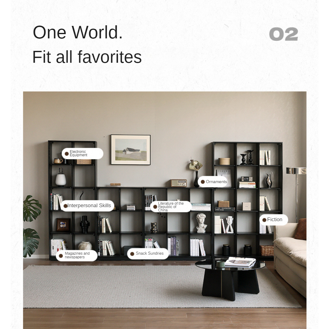 Oak Solid Wood Bookcase Lattice Cabinet Rack Free Combination.