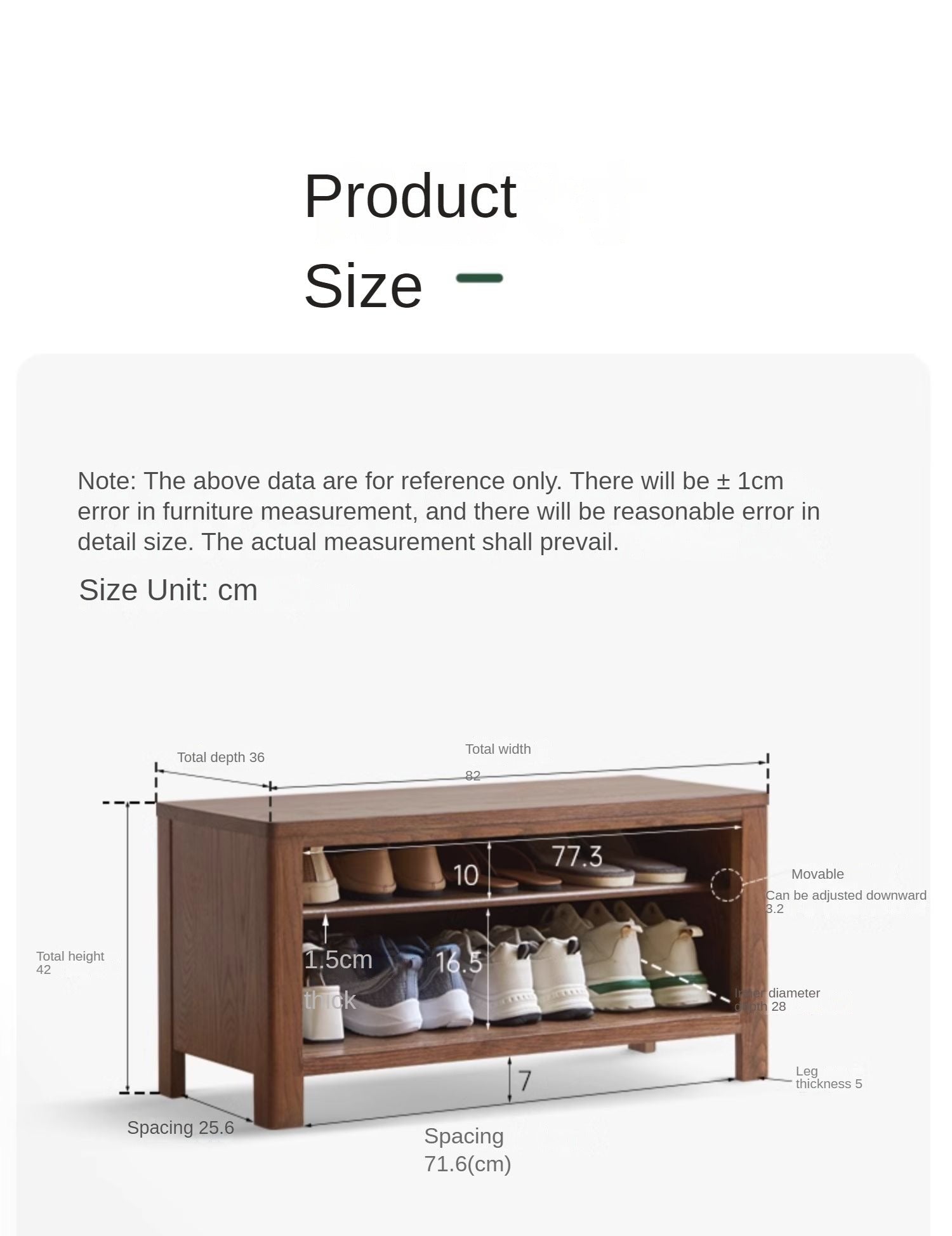 Oak Solid Wood Shoe Stool For Home Entrance