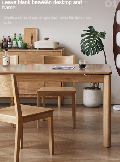 Ash, Oak Solid Wood Long Dining Table