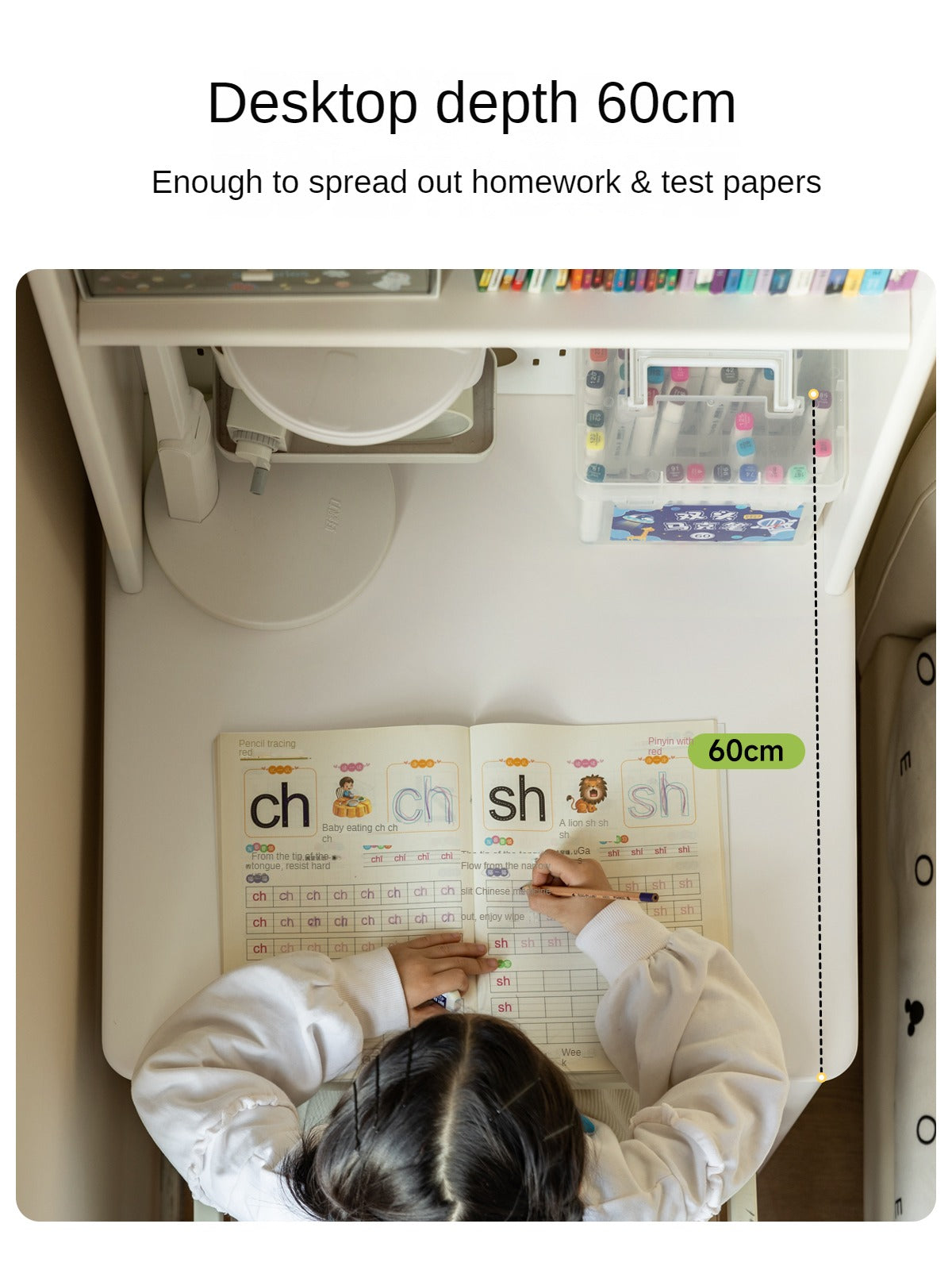 Rubber Wood Solid Wood Children's Desk-