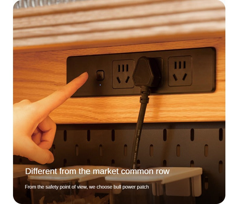 Oak Solid Wood Rock Board Modern Sideboard