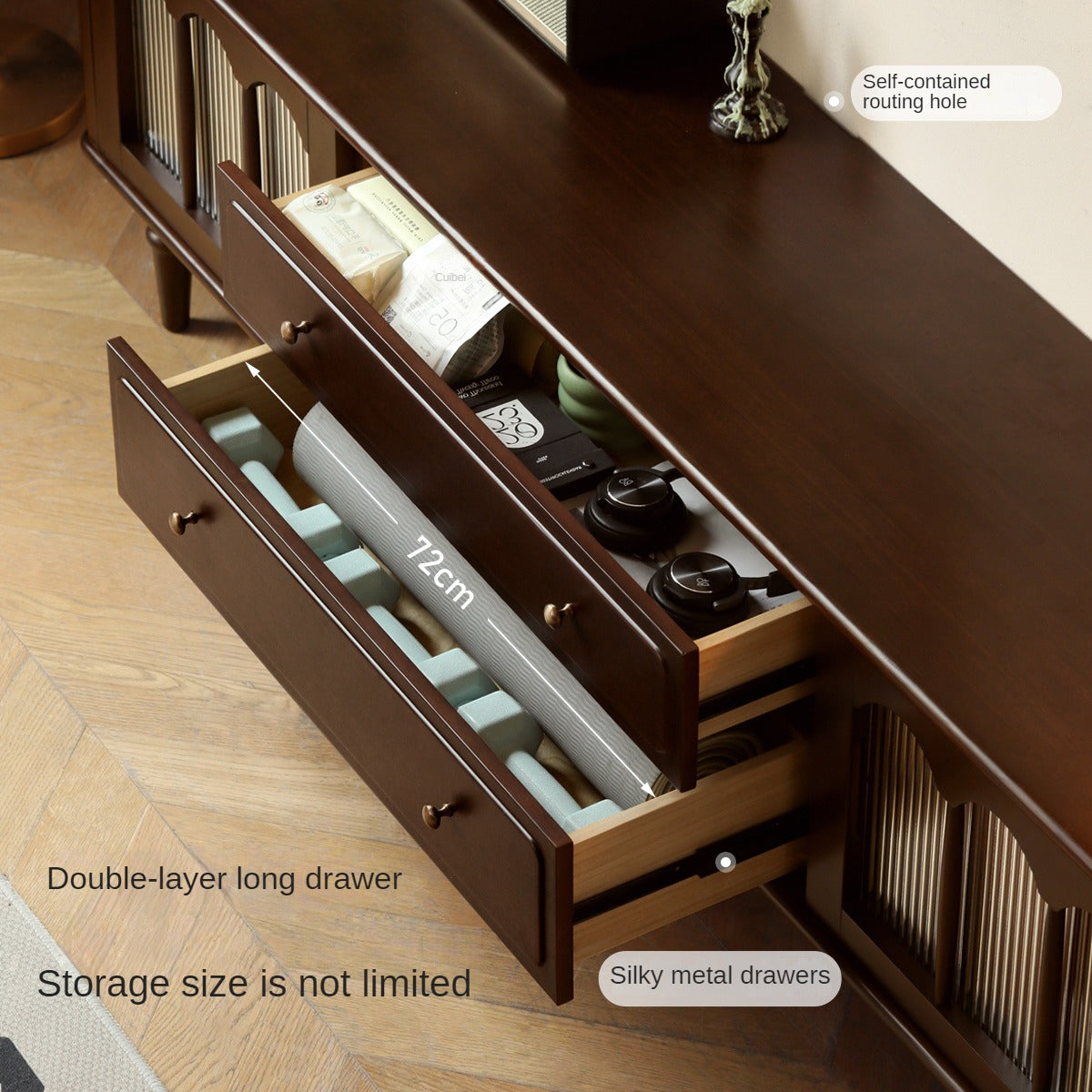 Poplar Solid Wood American Style TV Cabinet.