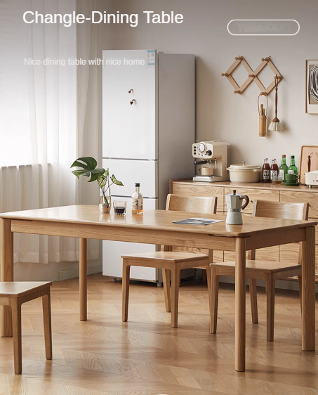 Ash, Oak Solid Wood Long Dining Table