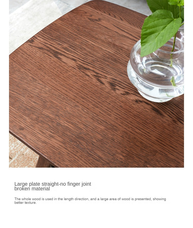 Solid Rubberwood, Beech, Oak Solid Wood Walnut Color Double-Layer Coffee Table