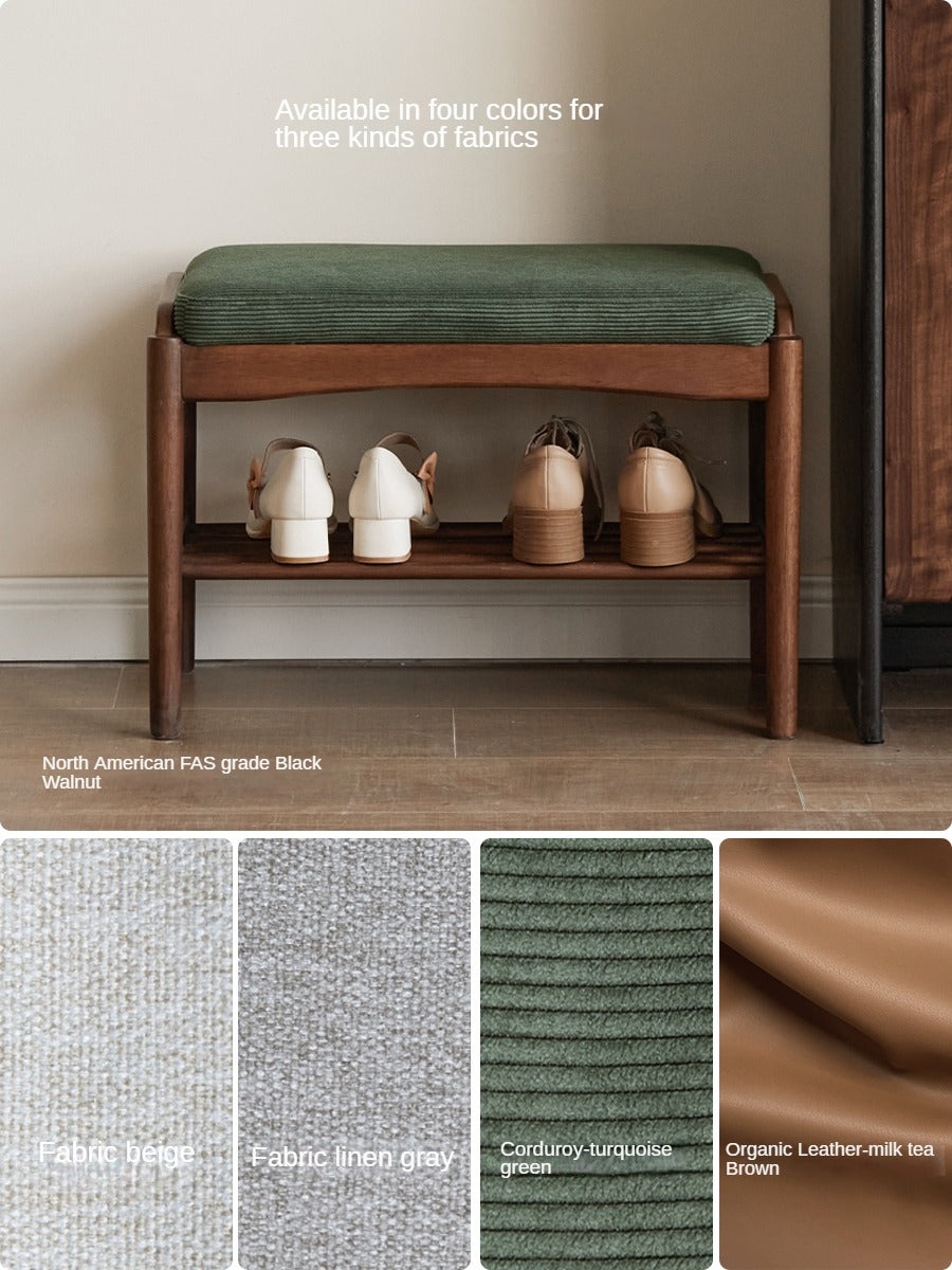 Black Walnut, Sandalwood Solid Wood Shoe Changing Stool