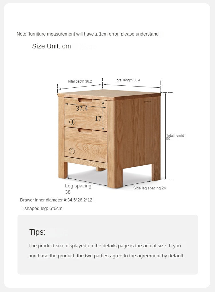Oak Solid Wood Nightstand