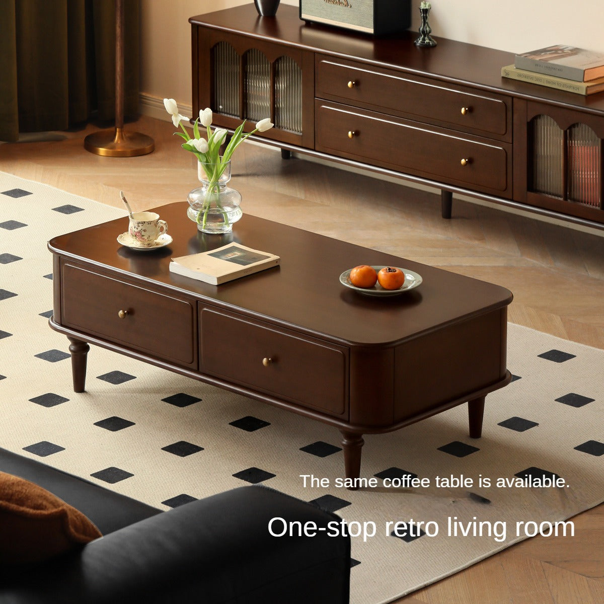 Poplar Solid Wood American Style TV Cabinet.