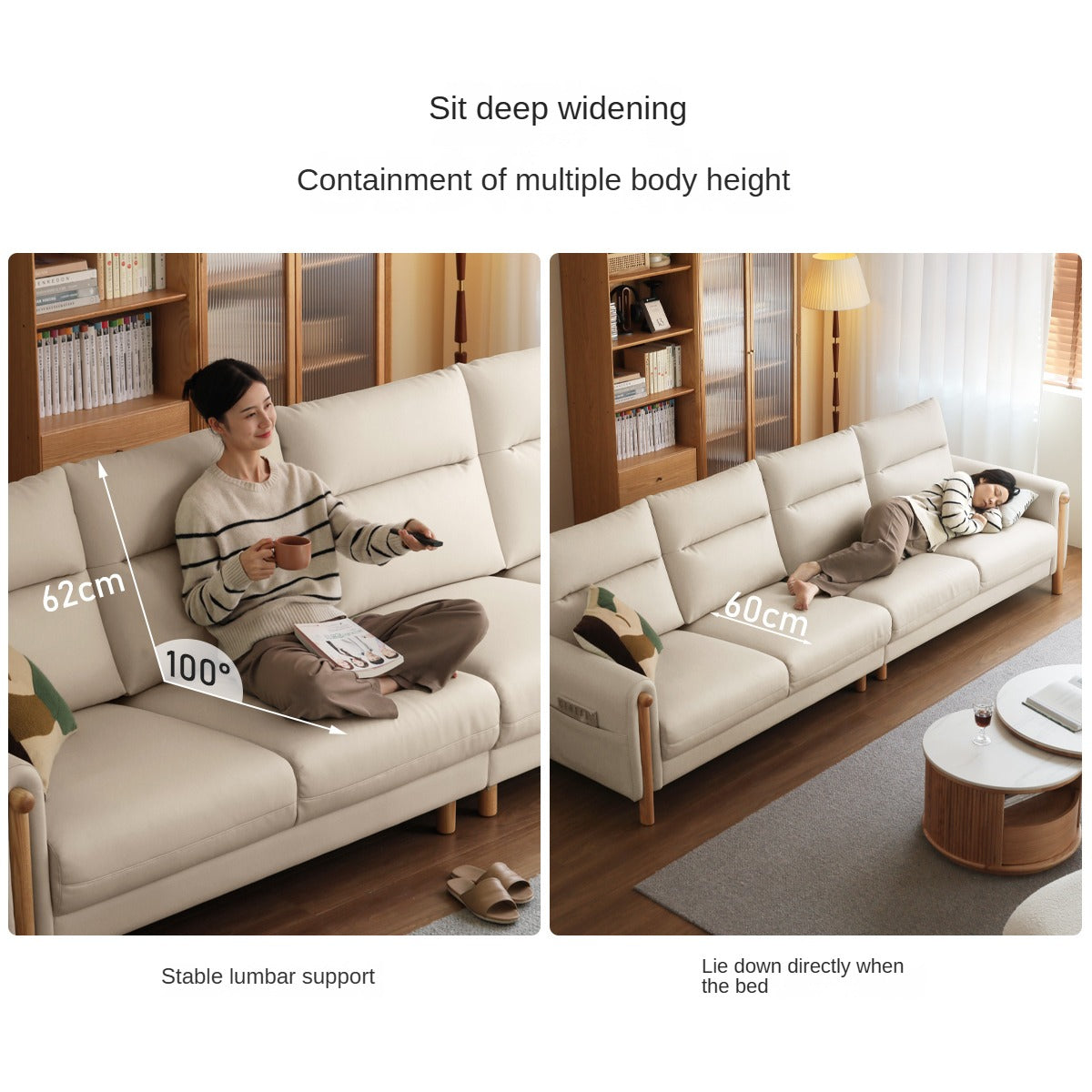 Fabric Straight Sofa Modern Simple.