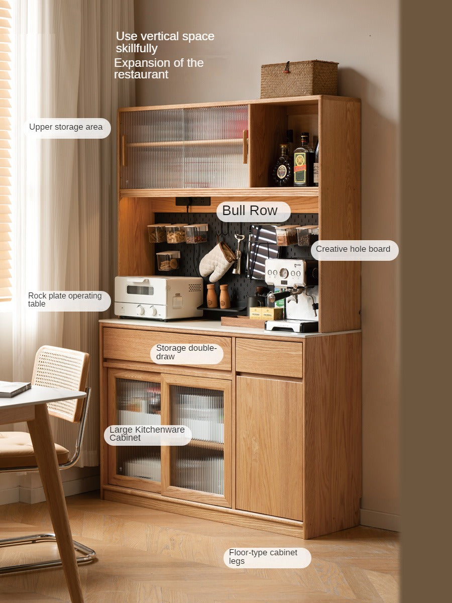 Oak Solid Wood Rock Board Modern Sideboard
