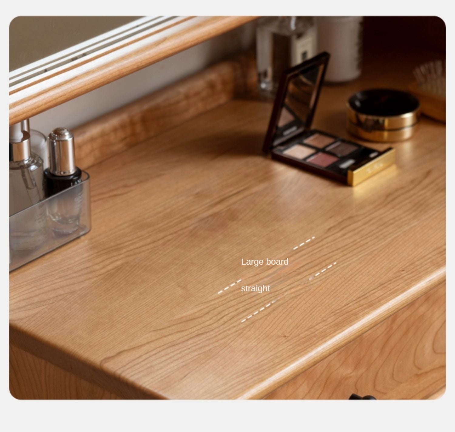 Cherry Solid Wood Multi-Functional Storage Dressing Table.