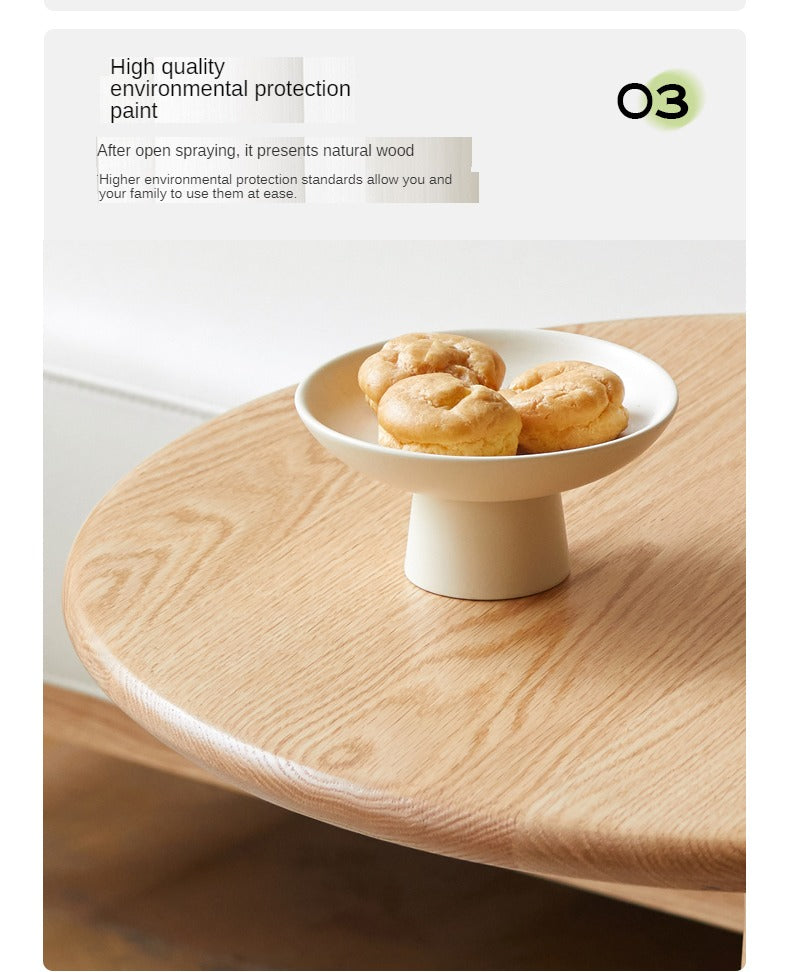 Oak, Black Walnut, Cherry, Beech Solid Wood Round Side Table Modern