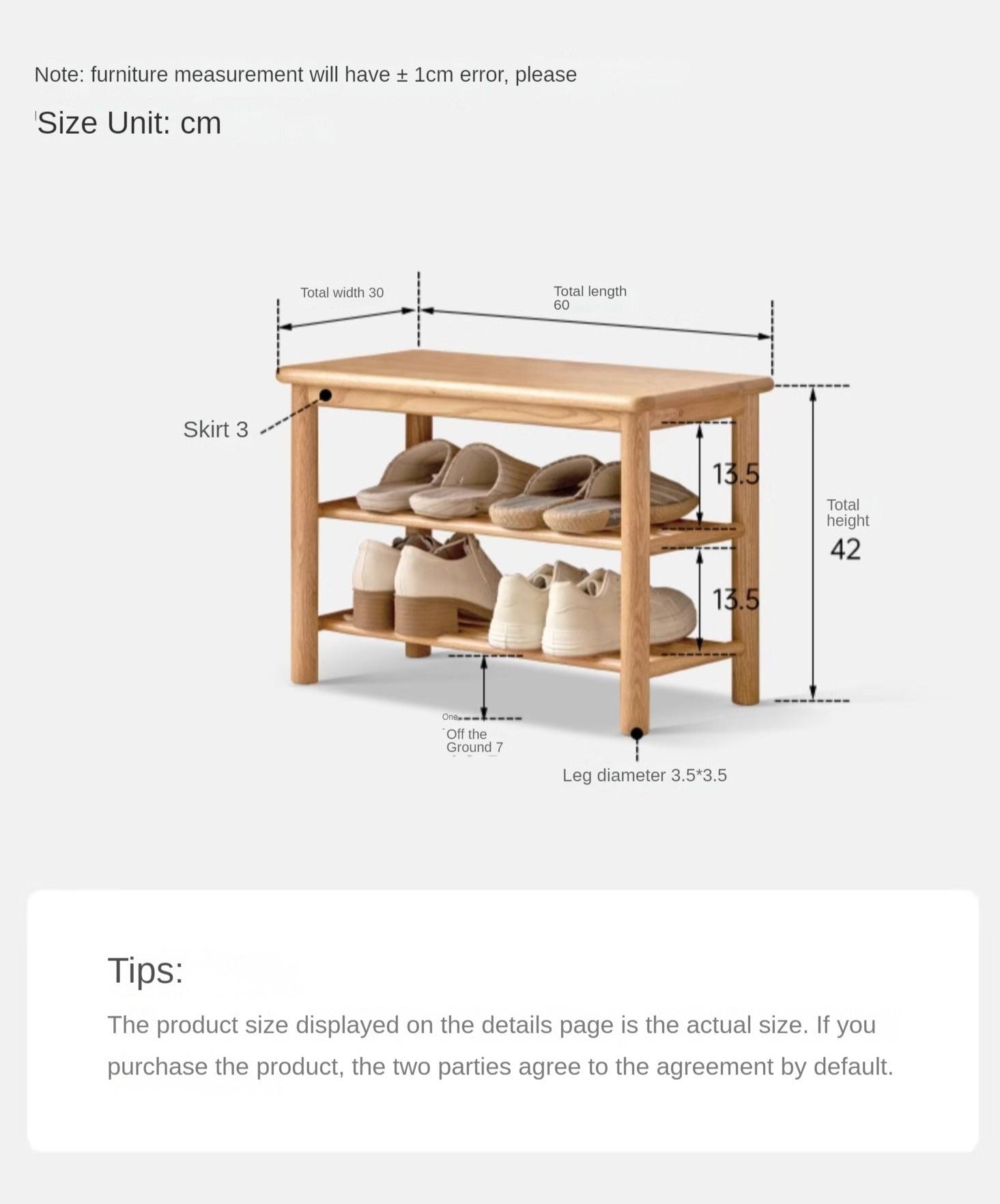 Oak Solid Wood Shoe Wearing Stool