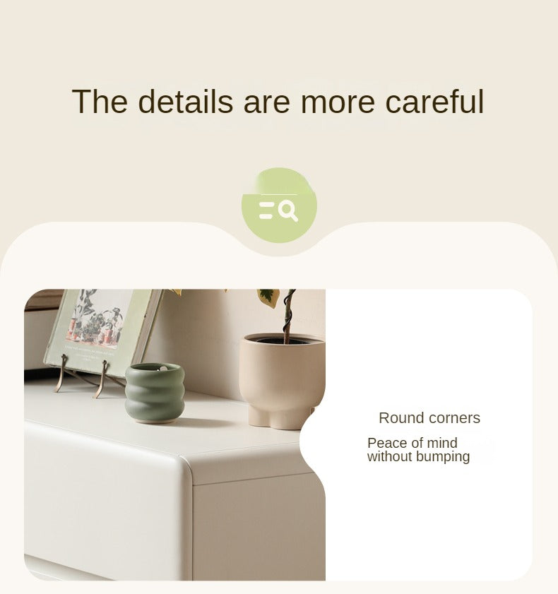 Poplar, Solid Rubberwood Storage Cream Drawer Dresser