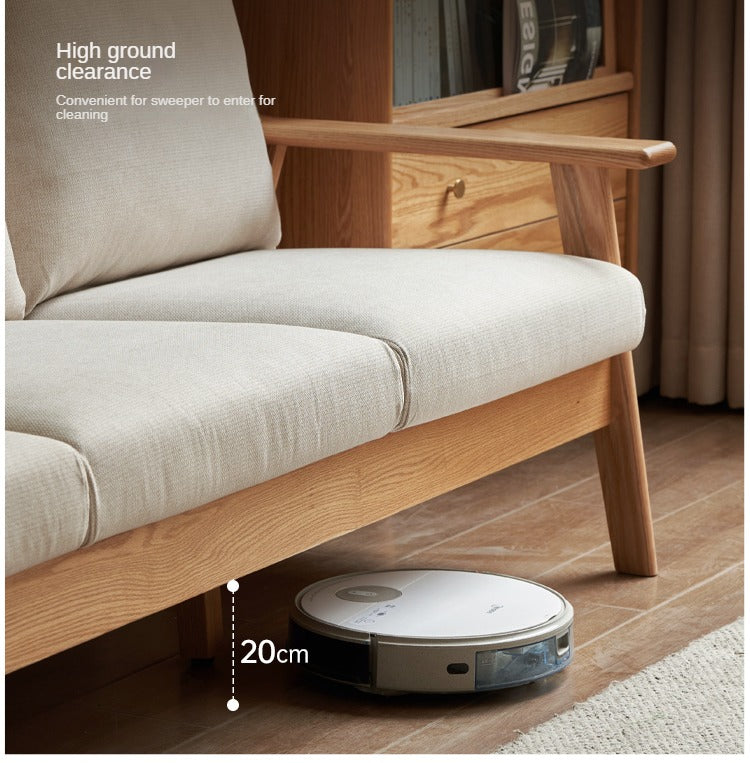 Oak Solid Wood Fabric Sofa.