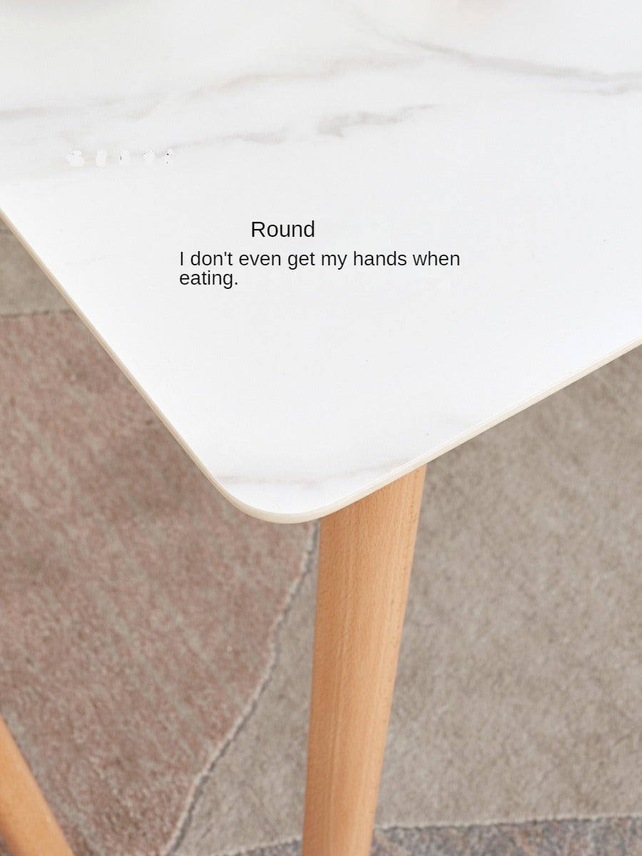 Beech Solid Wood Rock Plate Dining Table