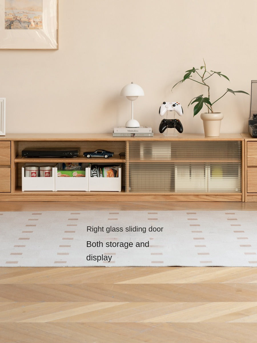 Oak, Rubber Solid Wood TV Cabinet Floor Combination,