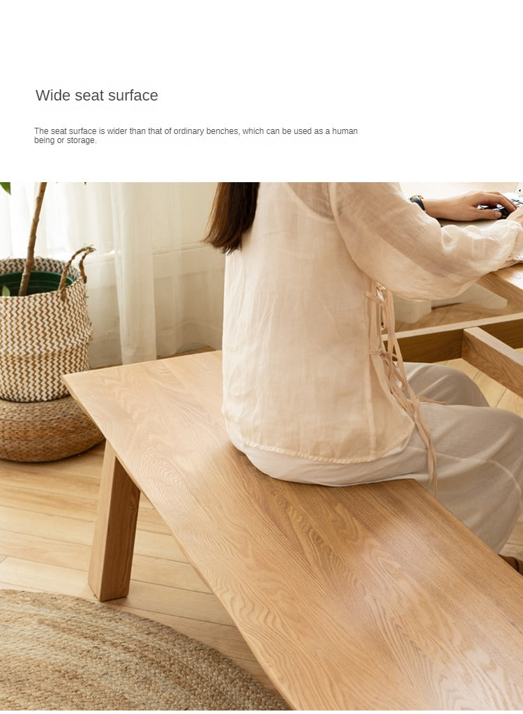 Ash Solid Wood Wabi Sabi Style Bench