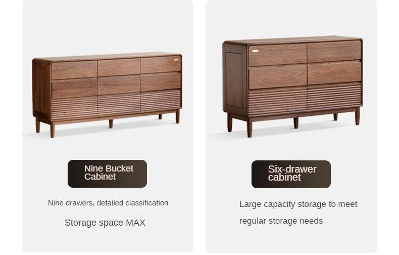 Black Walnut, Catalpa Solid Wood Drawer Storage Cabinet